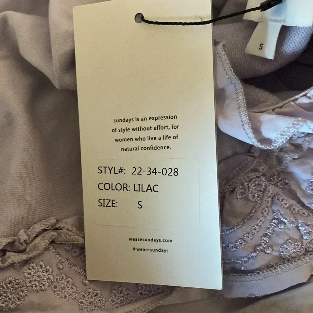 sundays Lavender Ruffle Sleeve Dress size S - Picture 5 of 5